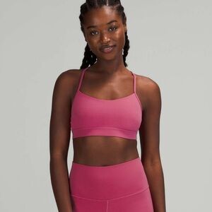 NWT Lululemon Flow Y Bra Nulu *Light Support A-C Cups Pink Lychee